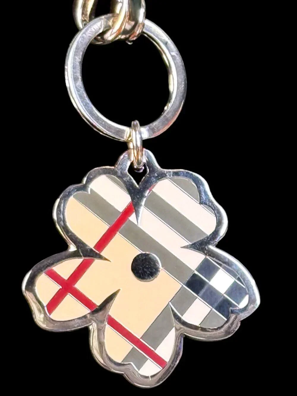 Burberry Vintage Prorsum Flower Bloom Nova Check Bag Charm Keychain with COA